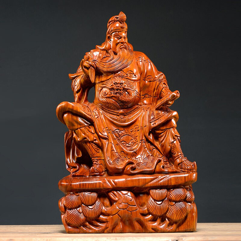 思古木雕关公像摆件武财神供奉关羽关二爷实木雕刻工艺品乔迁开业
