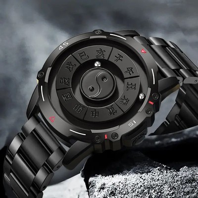 DOM手表磁悬浮十二时辰创意设计国风太极八卦防水男女款磁力腕表