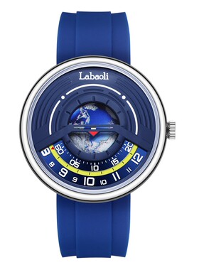 正品新概念蓝色星球手表圆形时尚多功能运动生活防水石英男手表