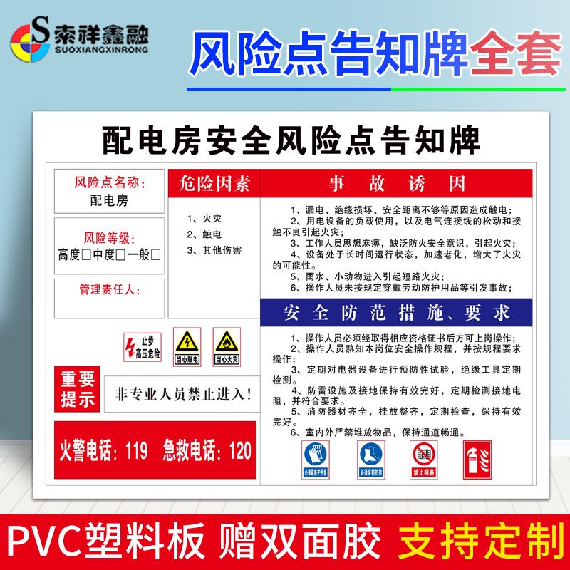 配电房安全风险点告知牌岗位告知卡警示牌仓库车间风险点标识牌空压机有限空间叉车冲铣钻床警示牌标识卡定制
