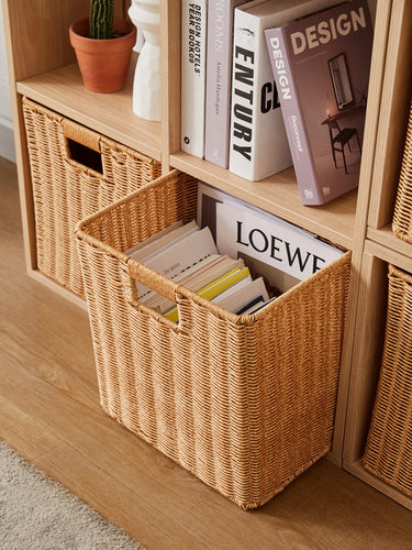 彷藤篮收纳篮格子柜收纳箱彷藤编织收纳篮收纳框收纳箱