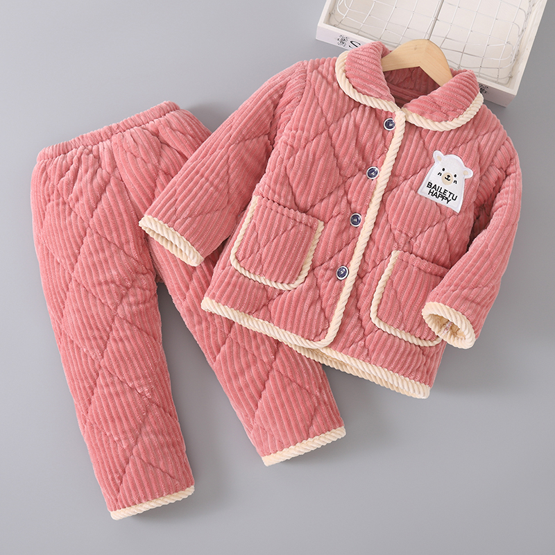 亲子三层夹棉加厚冬款睡衣