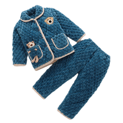 三层加厚款夹棉睡衣套装