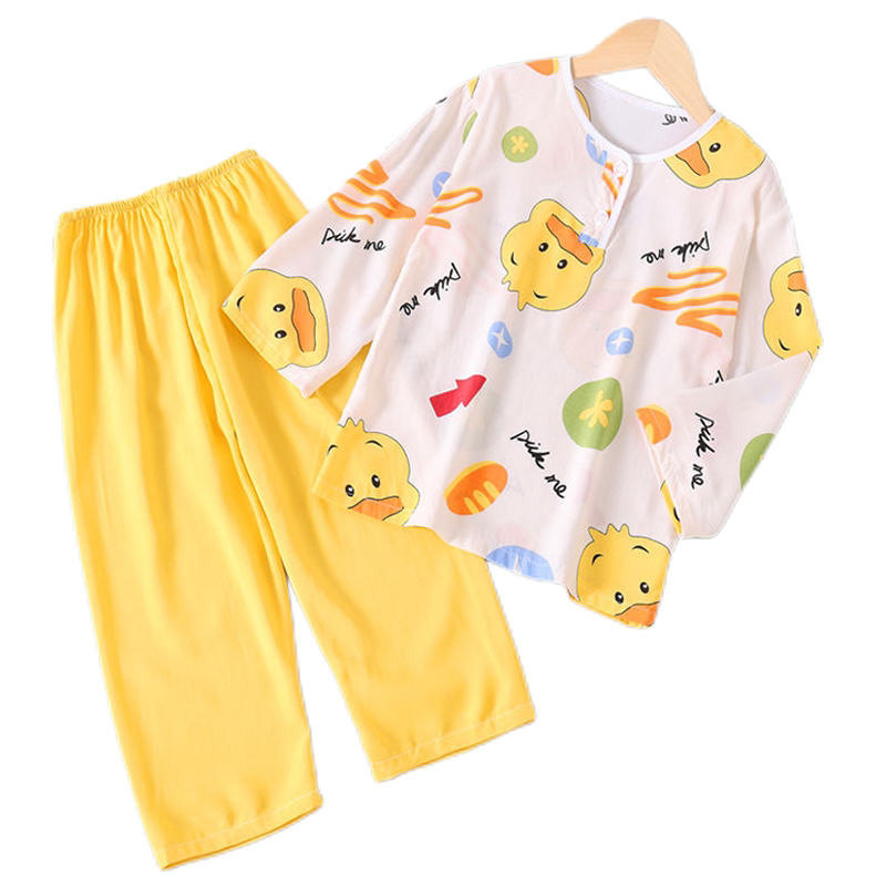 儿童绵绸睡衣夏季家居服轻薄透气
