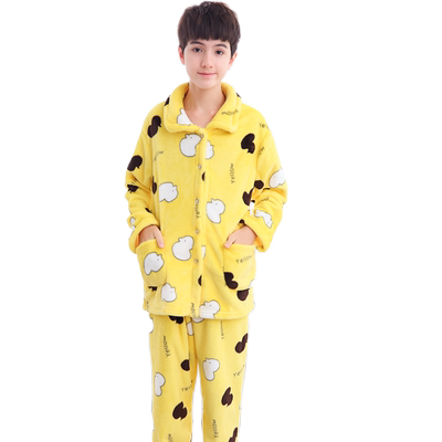 青少年法兰绒加厚款睡衣秋冬季
