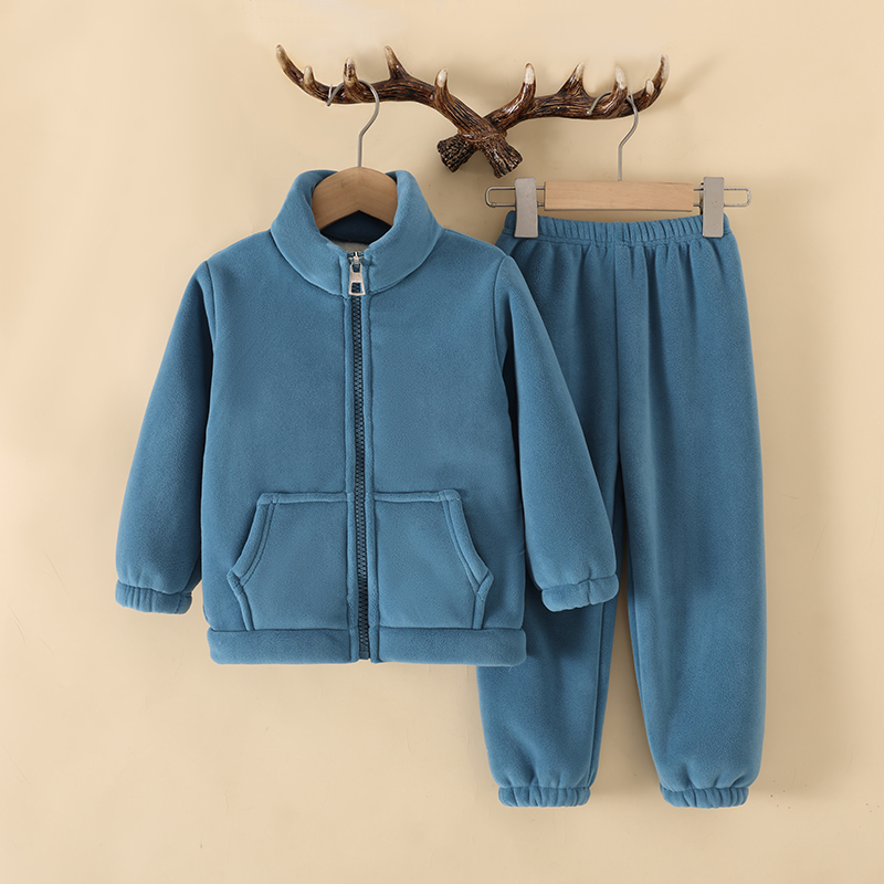 亲子加绒加厚外出套装