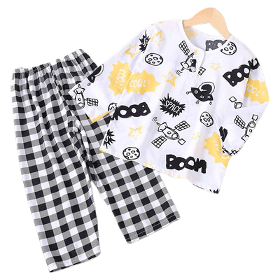 儿童棉绸睡衣夏季薄款空调家居服