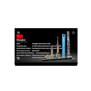 POP适用乐高21039上海天际线积木模型城市系列亚克力展示铭牌架子