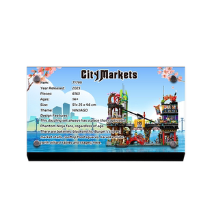 POP适用乐高71799幻影忍者城市市集积木展示铭牌亚克力收纳防尘盒