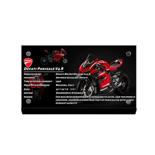 POP适用乐高42107杜卡迪摩托车积木亚克力展示铭牌信息牌