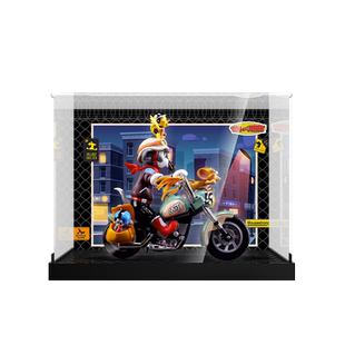 POP适用52TOYS猫和老鼠复古机车亚克力展示盒积木防尘罩模型收纳