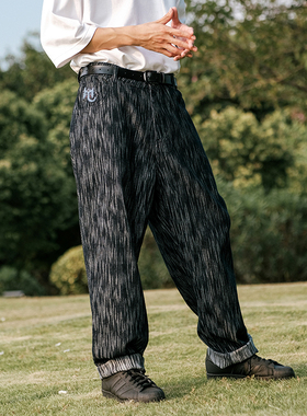 MindError ME Lines Jeans 小象刺绣宽松直筒肌理条纹个性牛仔裤