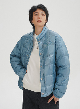 MindError ME Puffer 基础logo立领格纹棉服男女宽松休闲上衣外套