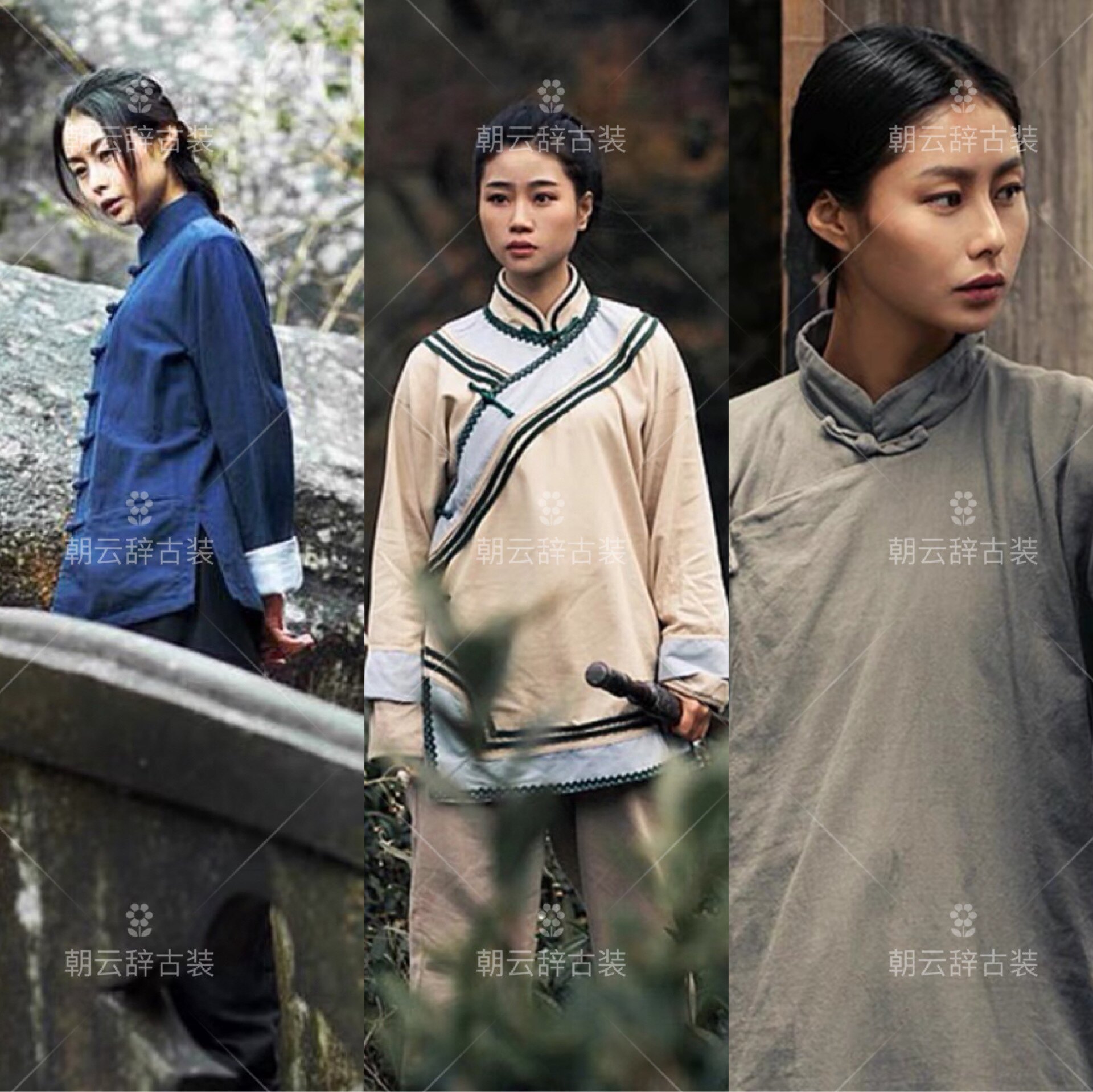 棉麻古装武侠侠女服民国女扮男装长衫长袍马褂武术写真演出服装