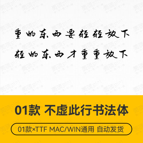 Procreate/Win/GoodNotes/Mac通用 不虚此行书法硬笔手写手账字体