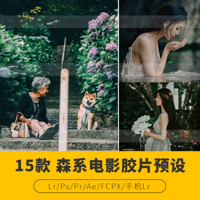 LR预设森系电影感胶卷模拟lightroom 人像风景静物PS滤镜LUT调色