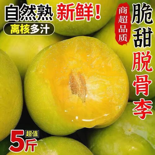 现摘四川脆李脱骨李子5斤新鲜水果当季青脆李整箱四川半边红茵李