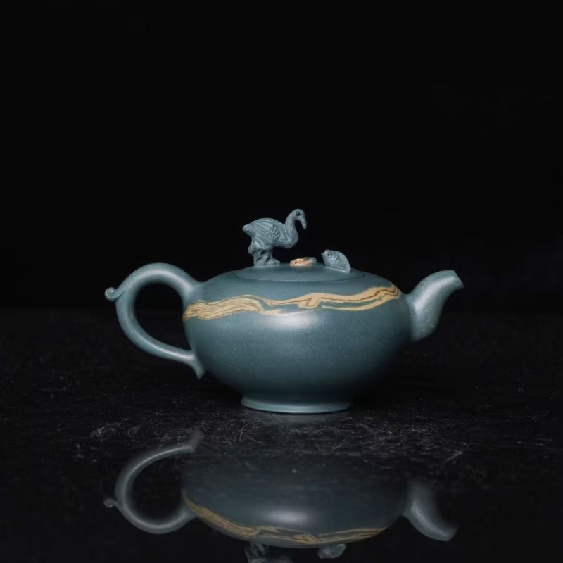 【相望-老墨绿泥-150cc】宜兴壶 家用茶具宜兴紫砂壶