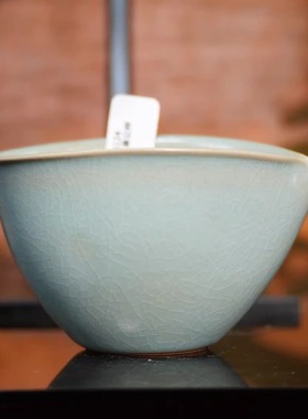 饮古观青丨柴窑主人杯复古中式水滴公杯容量80cc景德镇陶瓷冰裂纹