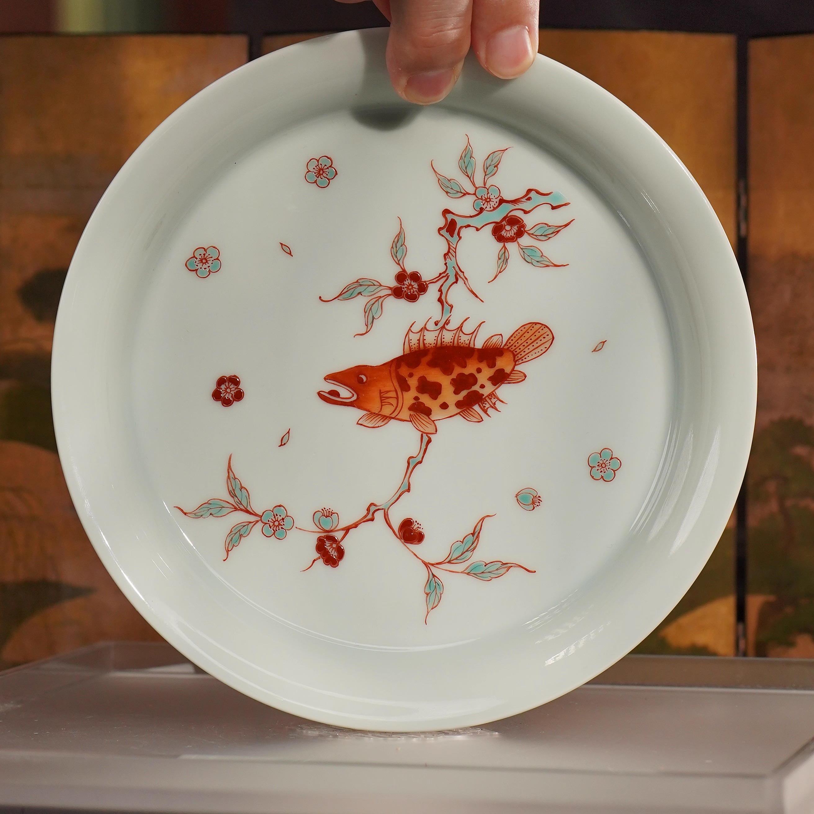 立勤堂矾红鳜鱼壶承干泡盘