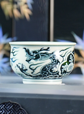 立勤堂丨二号釉龙穿花炉式杯 容量80cc 景德镇陶瓷