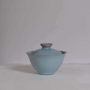 饮古观青圆二才盖碗汝瓷茶杯景德镇茶具女士个人专用2025新款高端