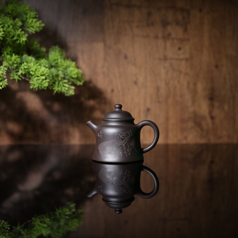 【前墅龙窑丨高礼】唐志文·范家紫茄泥约110CC 紫砂壶