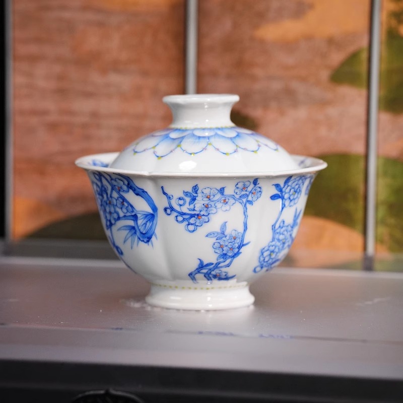 青樵轩丨十二花神盖碗  130ml  景德镇陶瓷