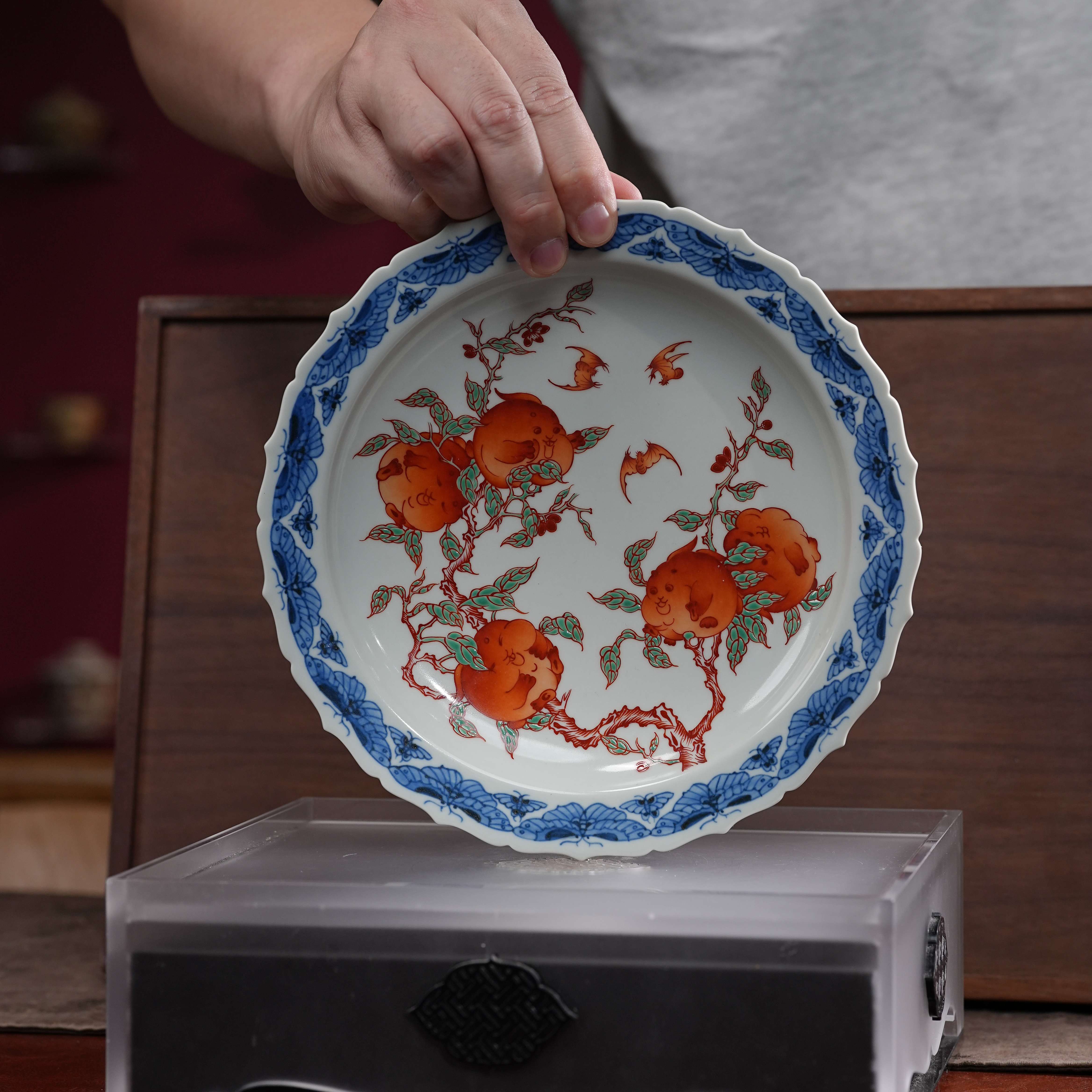 立勤堂丨老矾红兔桃壶承景德镇陶瓷瓷