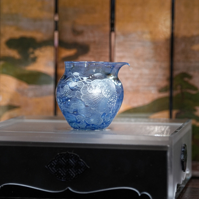 物肆丨幻海银水母主人杯容量75ml玻璃茶器纯手工茶杯家用玻璃杯