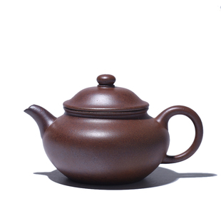 大吉羊柴烧 宜兴紫砂壶茶壶 原矿本山绿泥扁莲子190ml庄杰