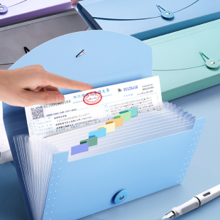 收据风琴包文件夹发票收纳票据夹文件袋多层大容量分类资料袋单据欠条账单收纳盒小号多功能装单据收纳袋