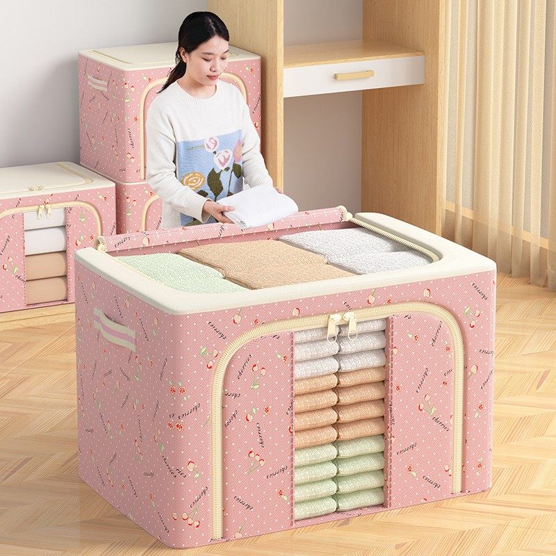 特大号储物钢架箱打包装衣服棉被袋折叠布艺整理箱衣柜收纳箱