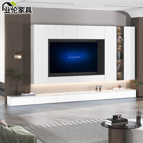 悬挂电视柜大容量电视墙
