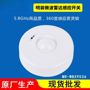 220V宽压热销明装 工厂现货微波感应开关110 吸顶移动探测器