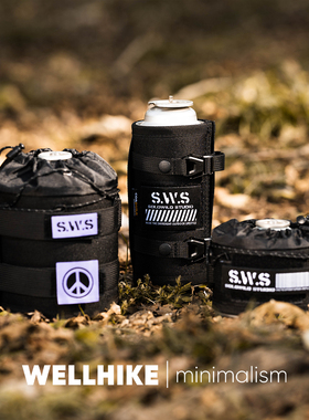 WELLHIKE户外SWS野迹气罐套 露营卡式长扁战术高山罐G2G5考杜拉袋