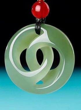 和田色玉转运平安吊坠青玉男女款湖水绿玉石挂件项链玉佩玉坠真玉