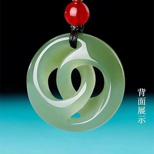 和田色玉转运平安吊坠青玉男女款湖水绿玉石挂件项链玉佩玉坠真玉