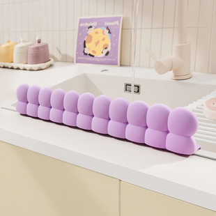 厨房水槽挡水板硅胶圈圈洗手台盆洗衣池浴室挡水条防溅水挡板