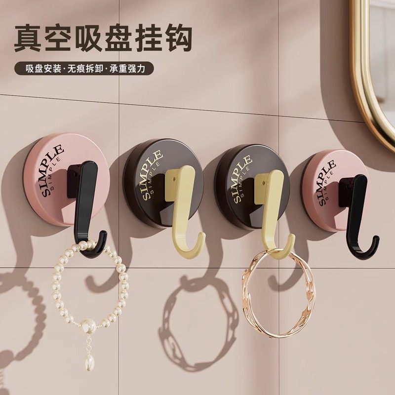 吸盘挂钩免打孔强力承重粘胶厨房卫生间浴室门后无痕真空衣帽粘钩