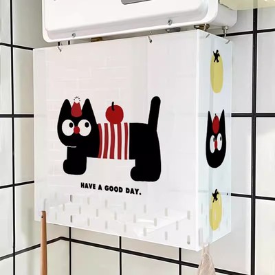 卡通燃气管道遮挡装饰洞洞板磁吸悬挂遮丑挡板亚克力热水器遮挡罩