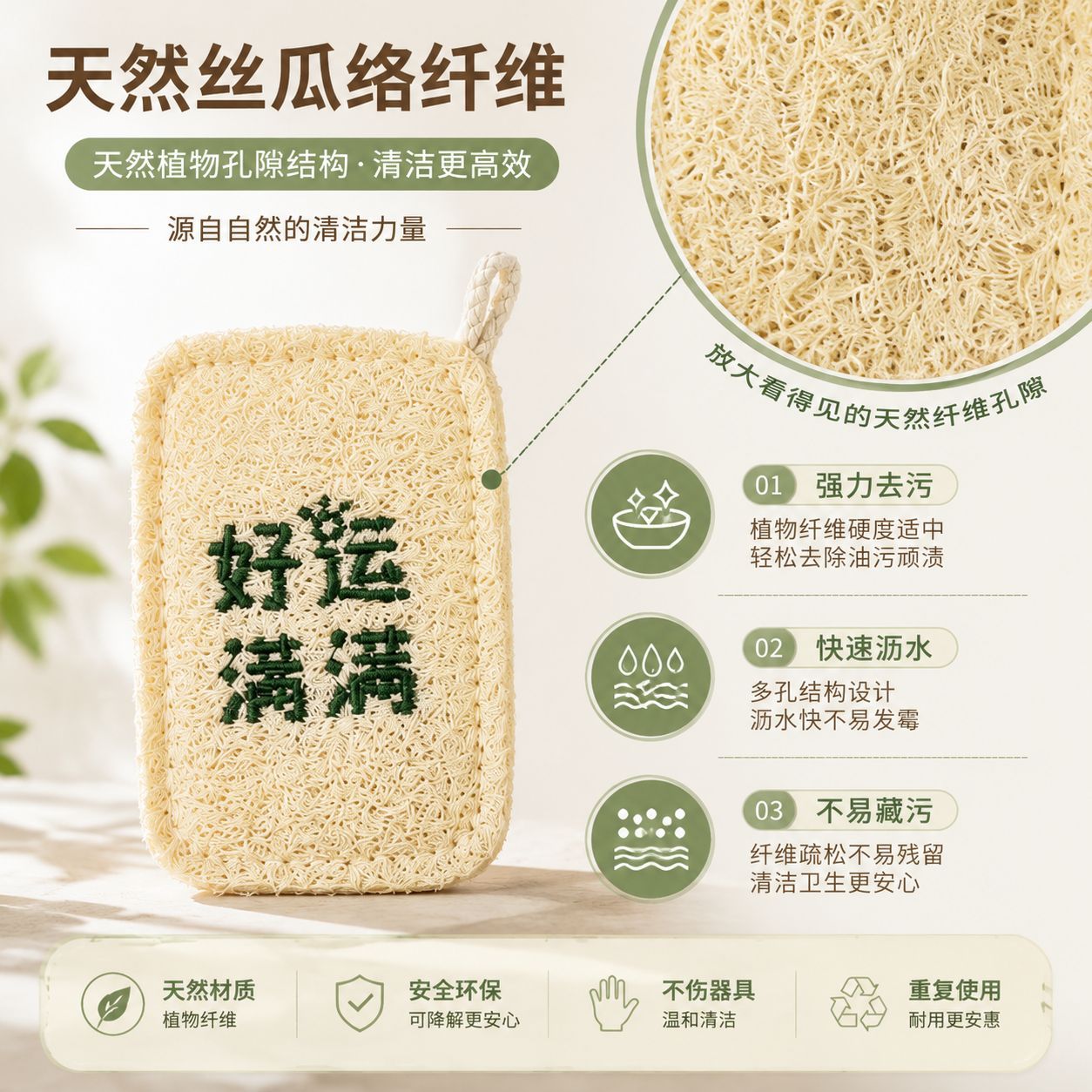 卡通刺绣丝瓜络洗碗擦厨房不沾油百洁布天然植物清洁抹布