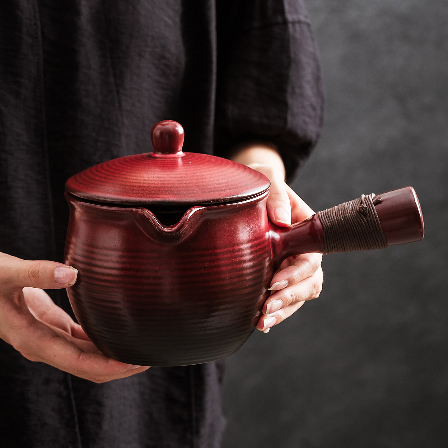 德化2025年新款高颜值中式复古围炉煮茶陶瓷大容量煮茶壶烤奶茶壶