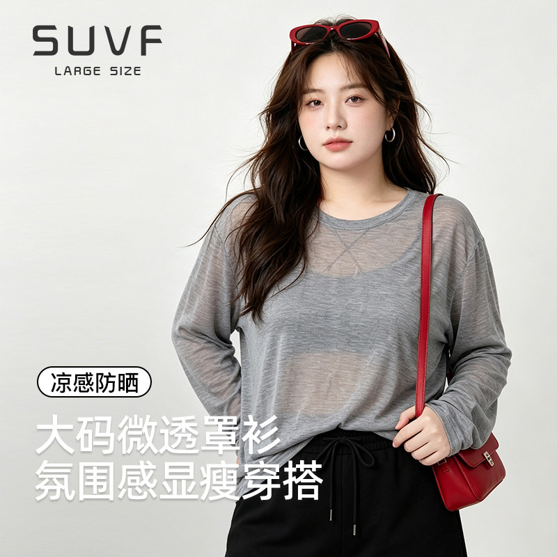 SUVF大码定制微透长袖莱赛尔罩衫图片
