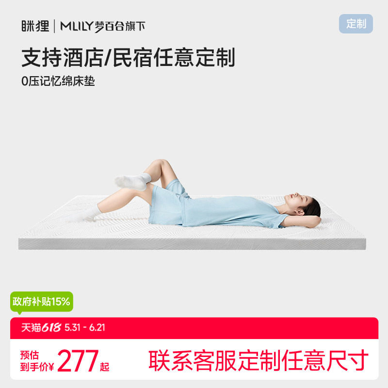 眯狸榻榻米床垫定做尺寸定制记忆棉 单人双人床2.2米床坐垫订制