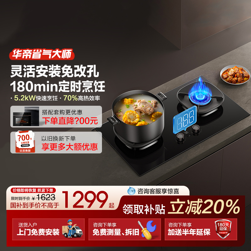 Vatti/华帝i10309D煤气灶家用双灶天然气液化气大火力旗舰