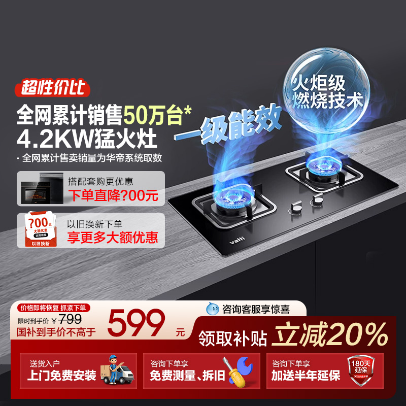 华帝燃气灶i10039B煤气灶家用双灶一级天然气炉灶台液化气灶具