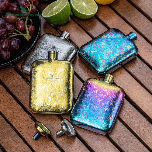 必唯纯钛酒壶170ml便携式密封