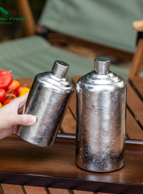 必唯纯钛白酒壶1000ml随身便携2斤装大容量食品级高端1斤装酒瓶子