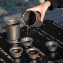 户外鹰嘴泡茶器露营茶杯茶壶防烫便携功夫茶 必唯纯钛旅行茶具套装